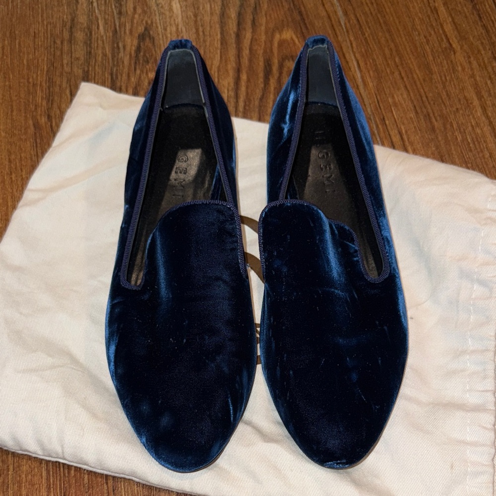 Luxurious Navy Velvet Loafers